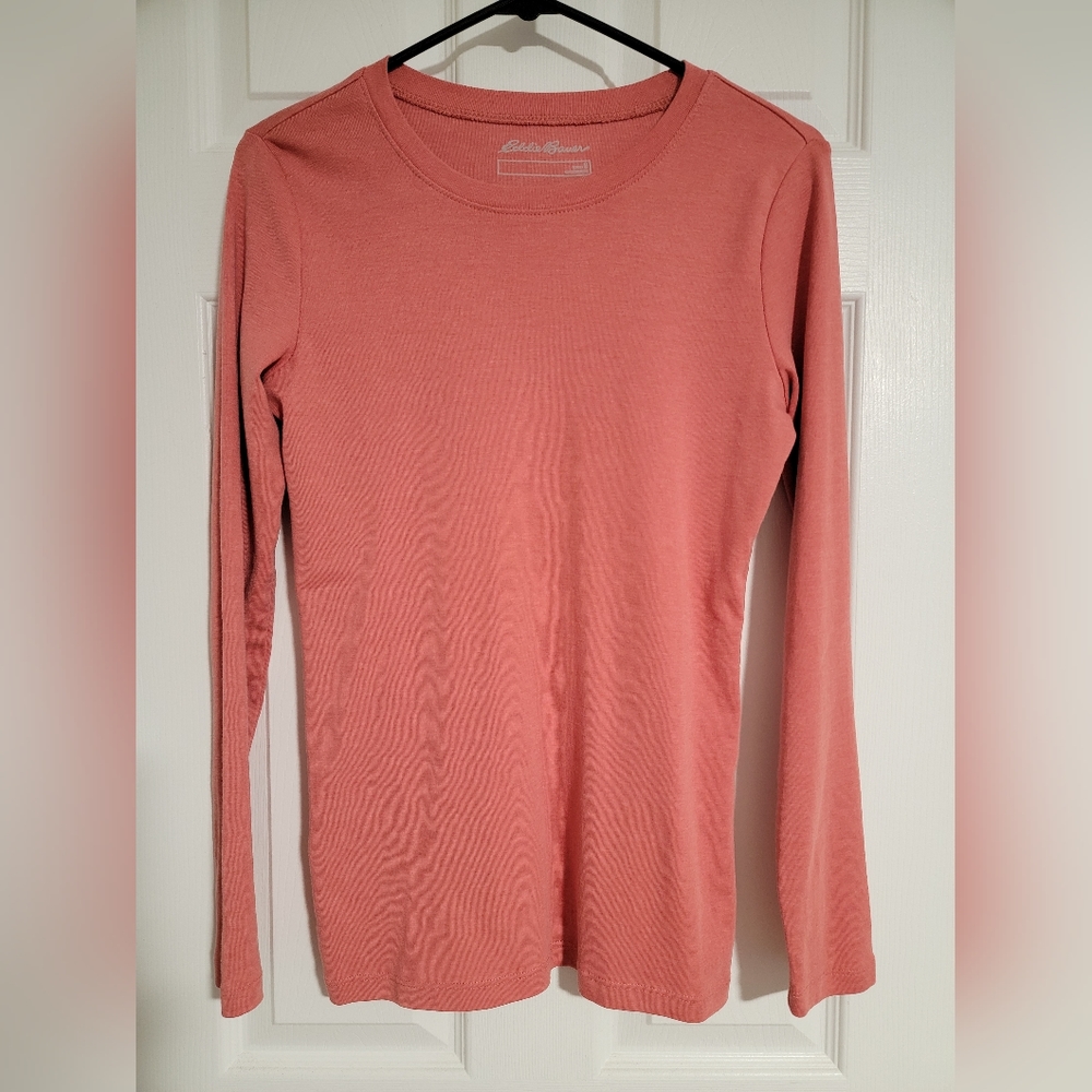 Eddie Bauer Women's Long-Sleeve Crew T-Shirt - Coral